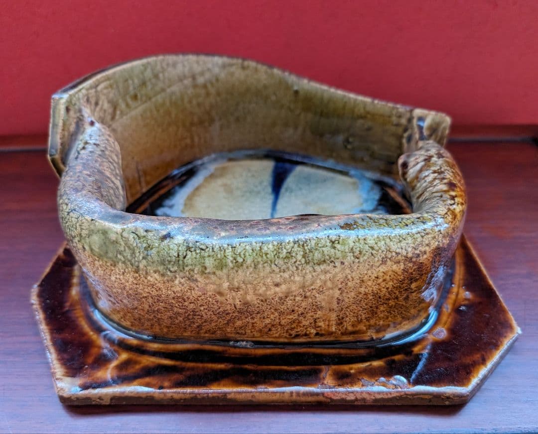 【高光一生】 陶芸 灰皿 オブジェ 花生 小物入れ インテリア 一点物 爬虫類