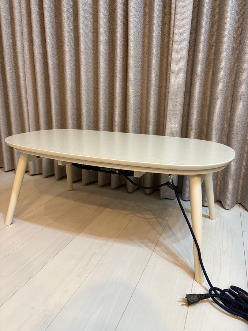 折りたたみ式楕円型こたつ　2点セット　カルミナ