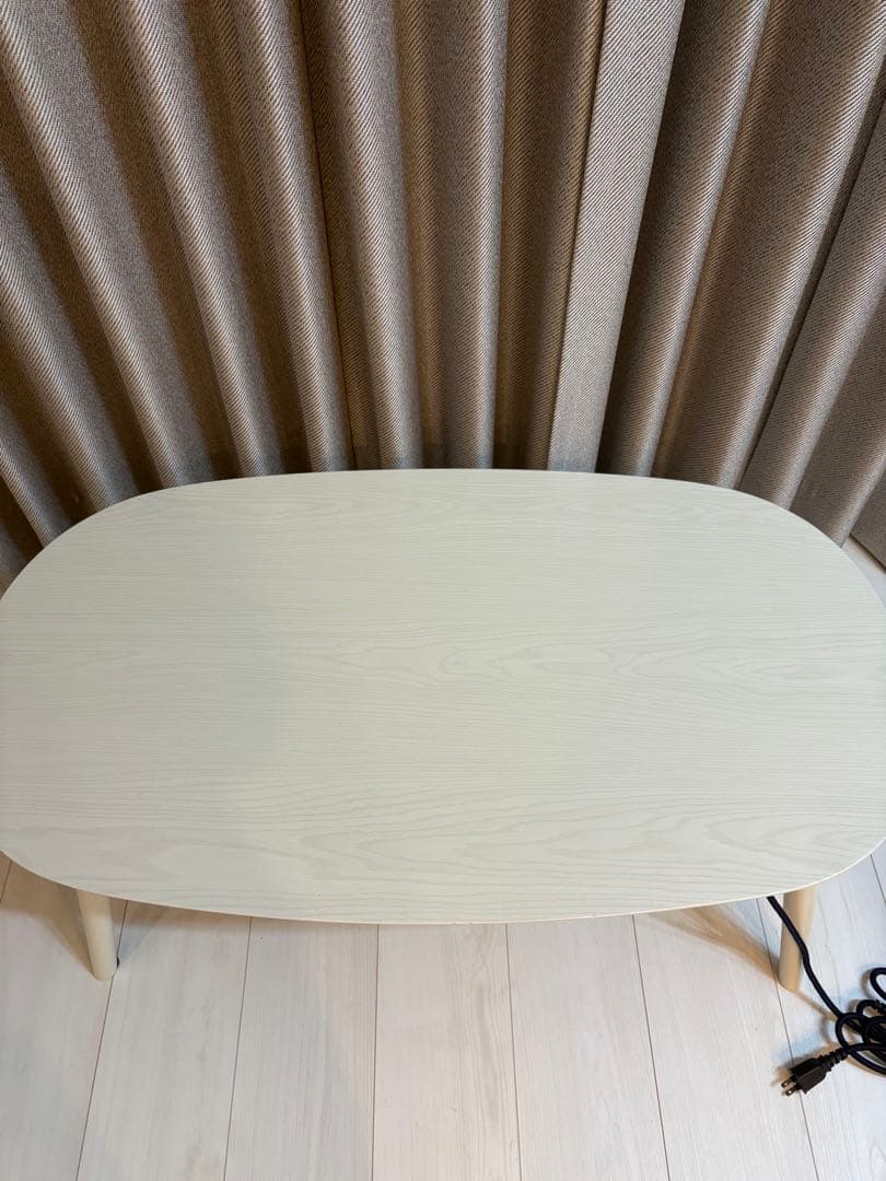 折りたたみ式楕円型こたつ　2点セット　カルミナ