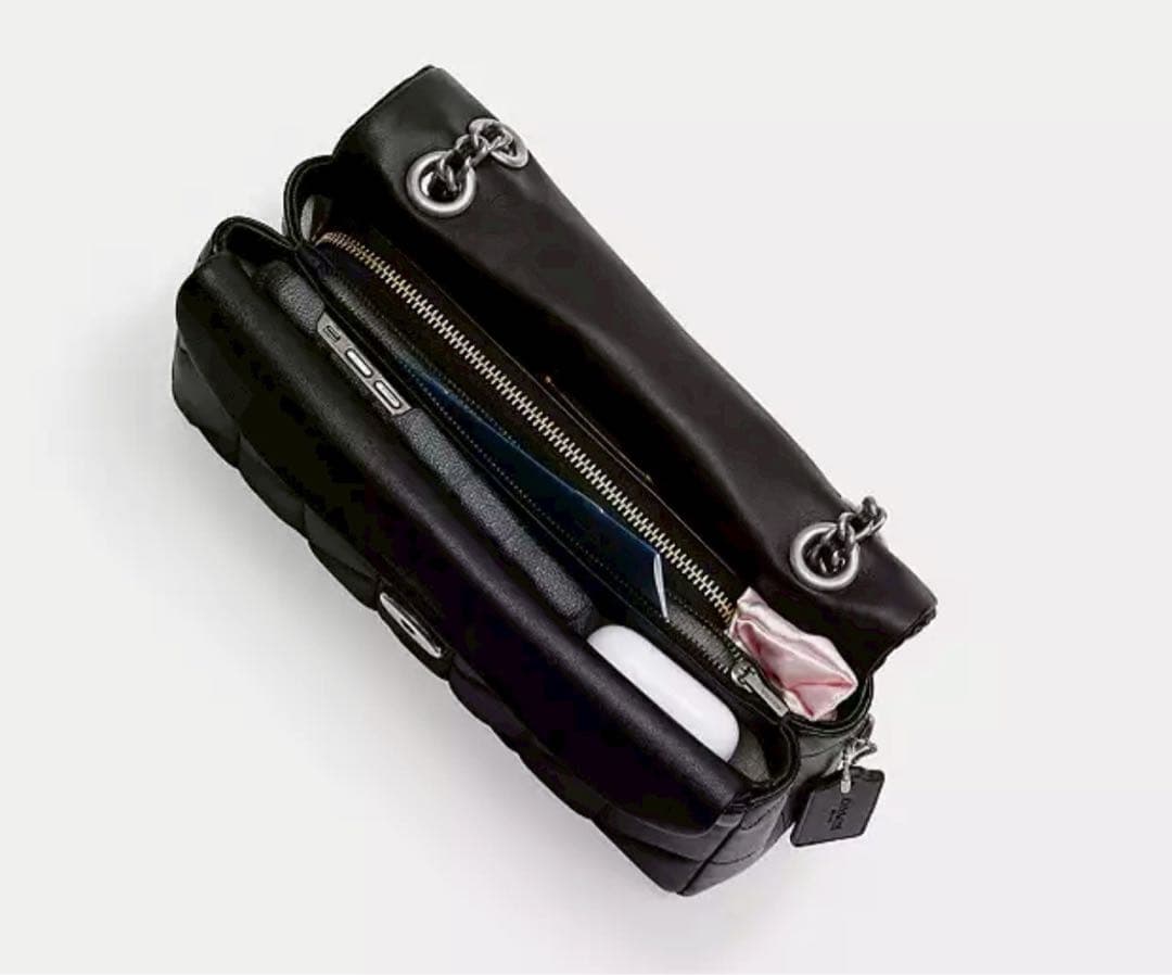 【訳あり】COACHコーチ cp150 タビーショルダー26黒Cマークシルバー色