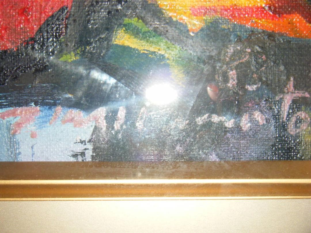 【真作】絵画　作者不詳　サイン有　油彩4号　魚　名品　T117