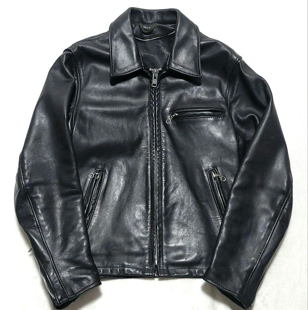 Schott　 シングル ライダースジャケット 643 レザー 牛革 米国製 黒