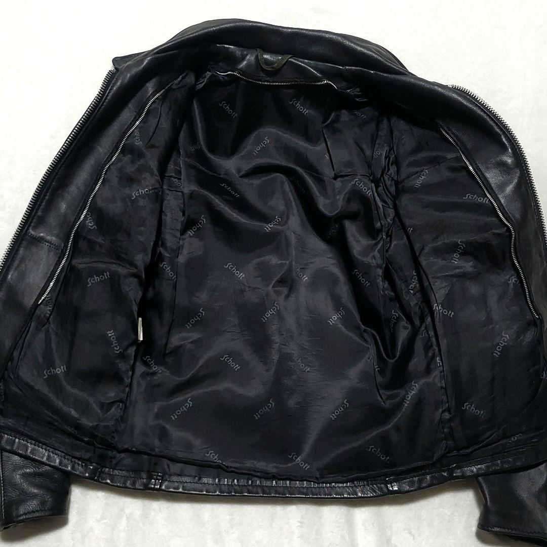 Schott　 シングル ライダースジャケット 643 レザー 牛革 米国製 黒