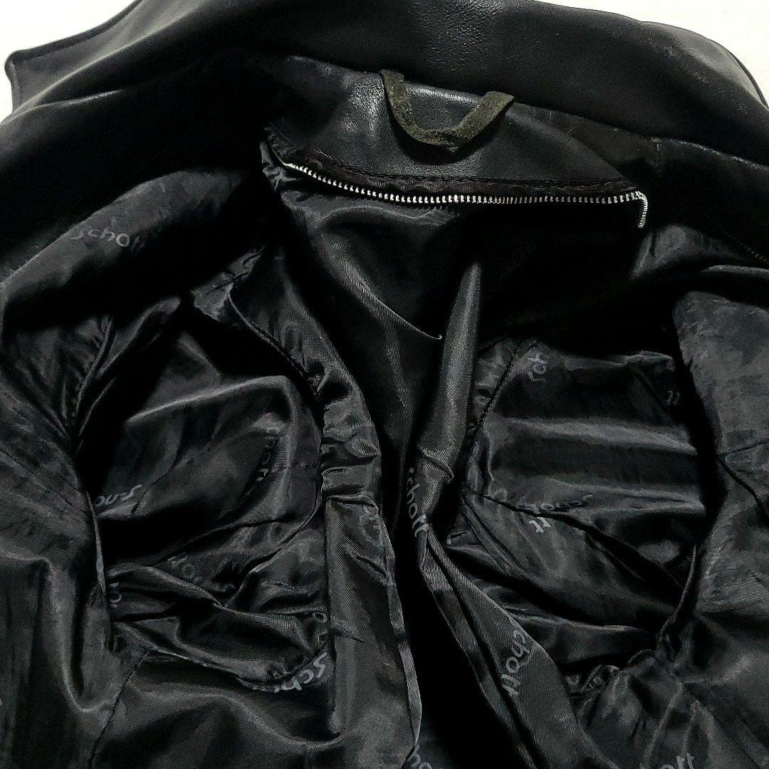 Schott　 シングル ライダースジャケット 643 レザー 牛革 米国製 黒