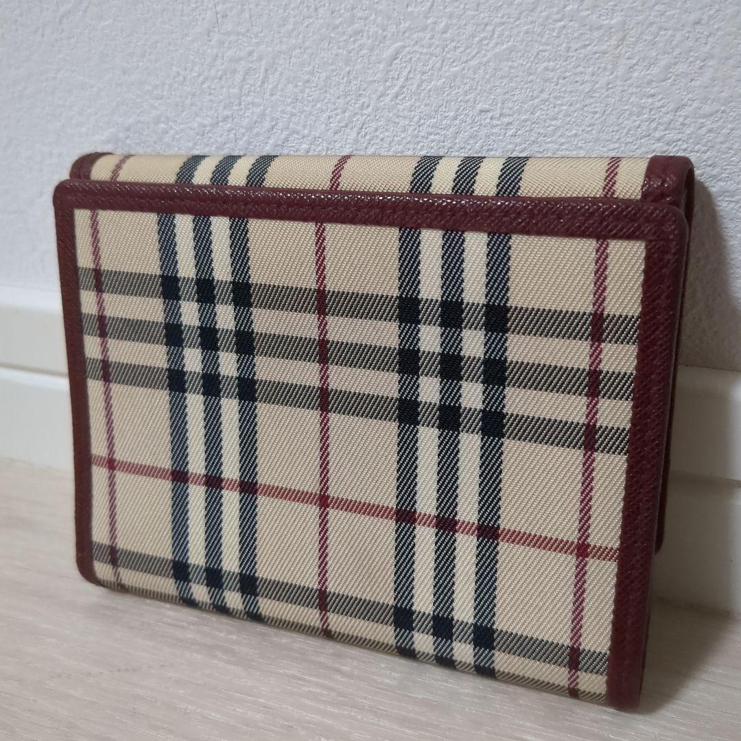 Burberry　バーバリー　折り財布　ノバチェック　ボルドー　ワインレッド　赤