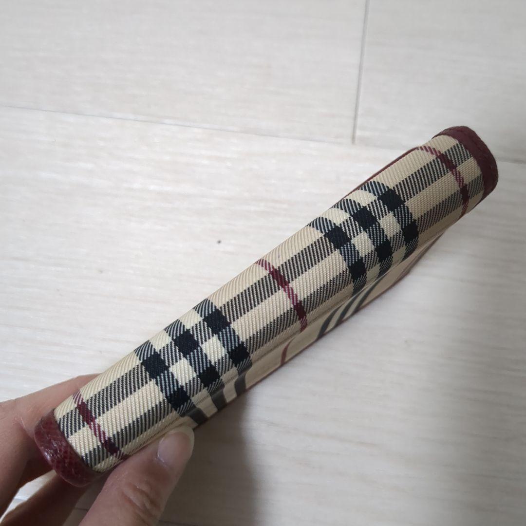 Burberry　バーバリー　折り財布　ノバチェック　ボルドー　ワインレッド　赤