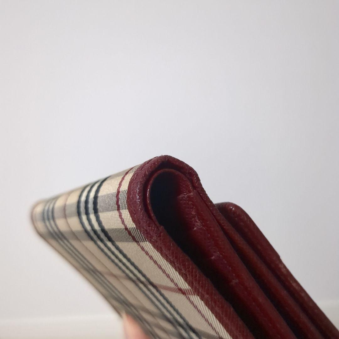 Burberry　バーバリー　折り財布　ノバチェック　ボルドー　ワインレッド　赤
