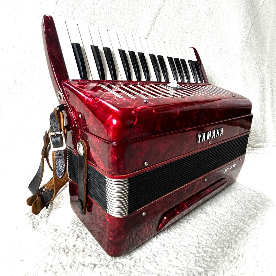 YAMAHA ヤマハ アコーディオン S-32 レッド 純正ケース付き