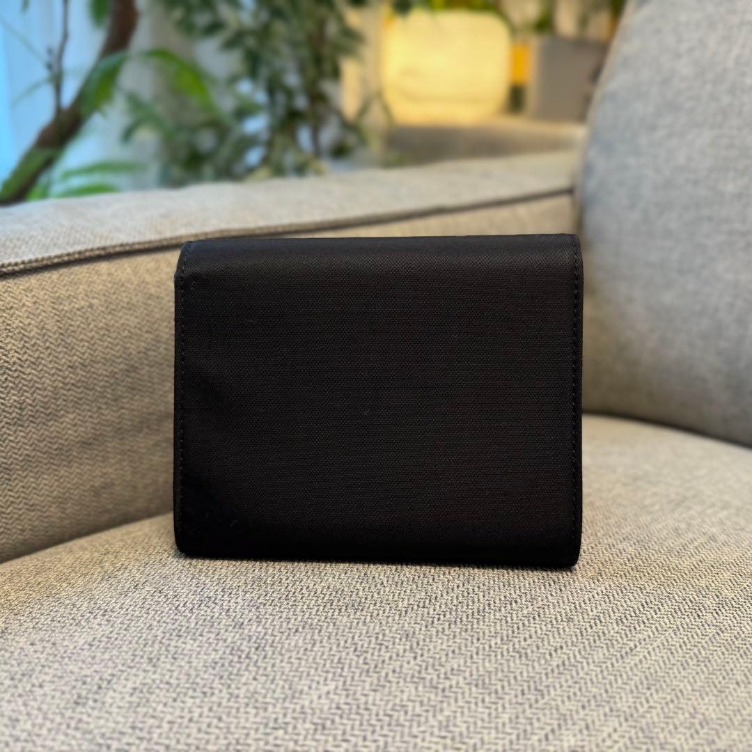 PRADA プラダ テスート ナイロン コンパクトウォレット ブラック