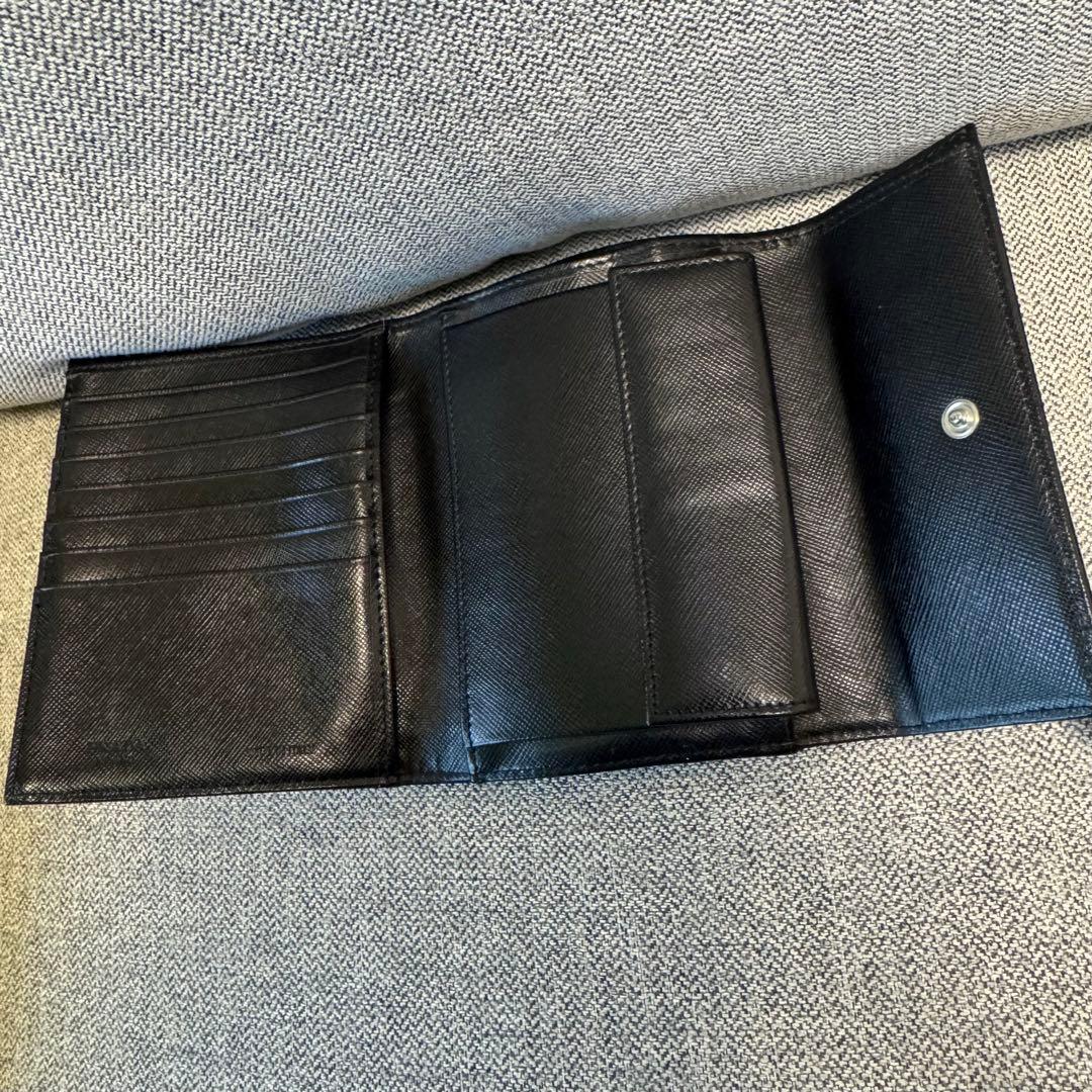 PRADA プラダ テスート ナイロン コンパクトウォレット ブラック