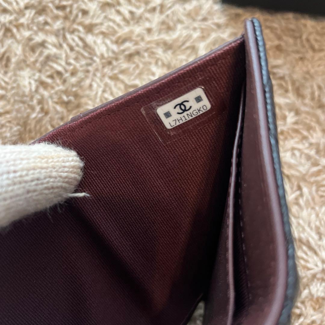 CHANEL クラシック　三つ折り　ミニ財布 ブラック