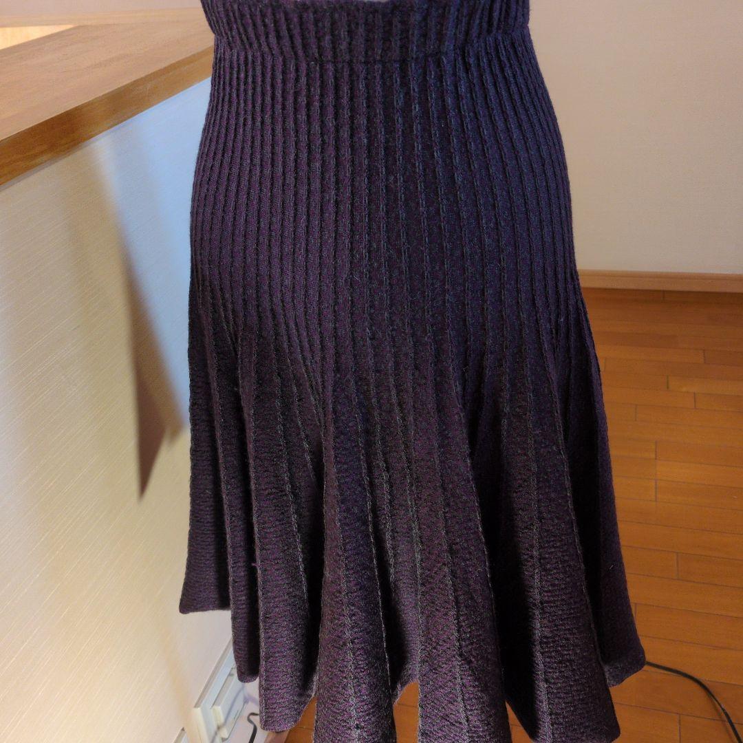 紫色リブ編みフレアスカート 、 エトロ 、ニット