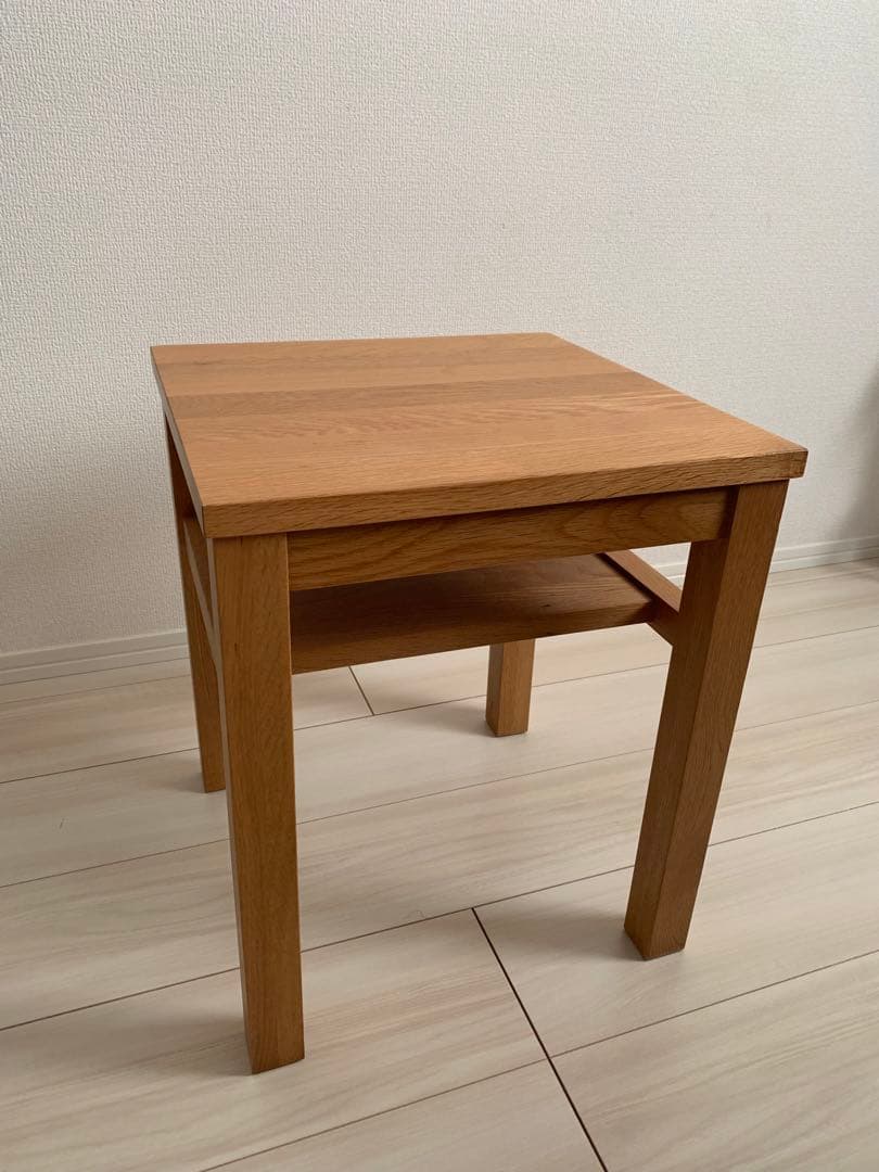 無印良品　木製　サイドテーブルベンチ　オーク材