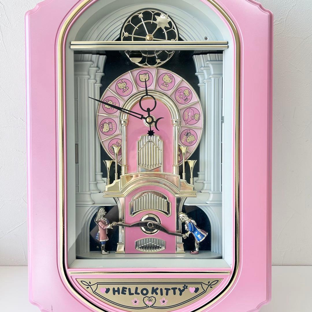 ハローキティ からくり時計 ピンク サンリオ レア 動作確認済み