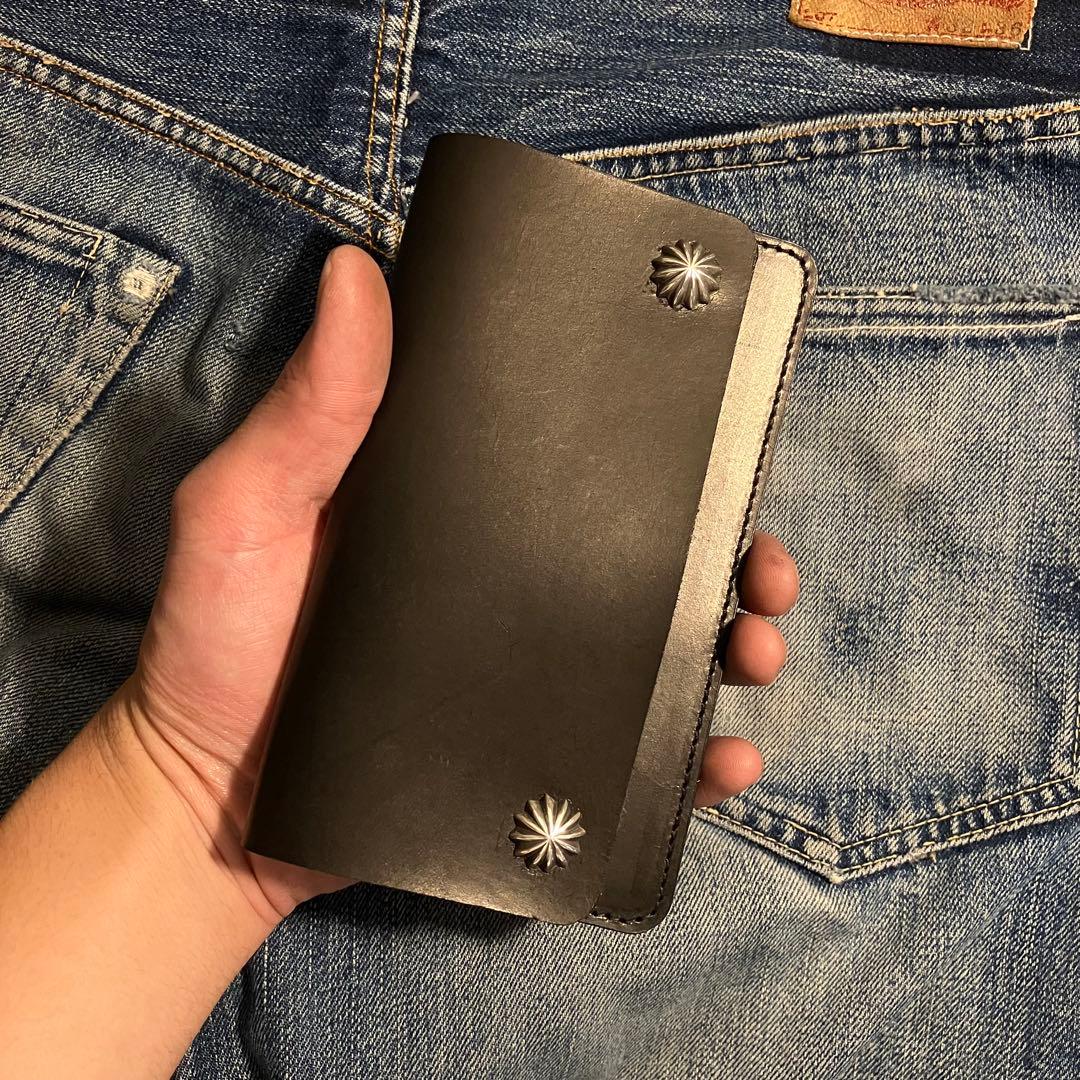 薄型ミドルトラッカーウォレット アポロコンチョ シルバー925 栃木レザー