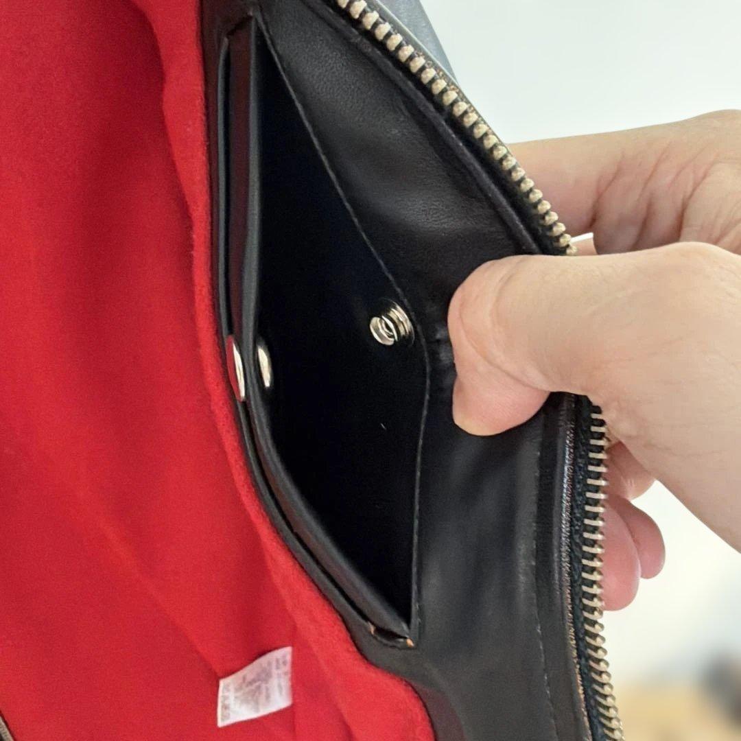 MARKAWARE ブラックレザーライダースジャケット　茶芯