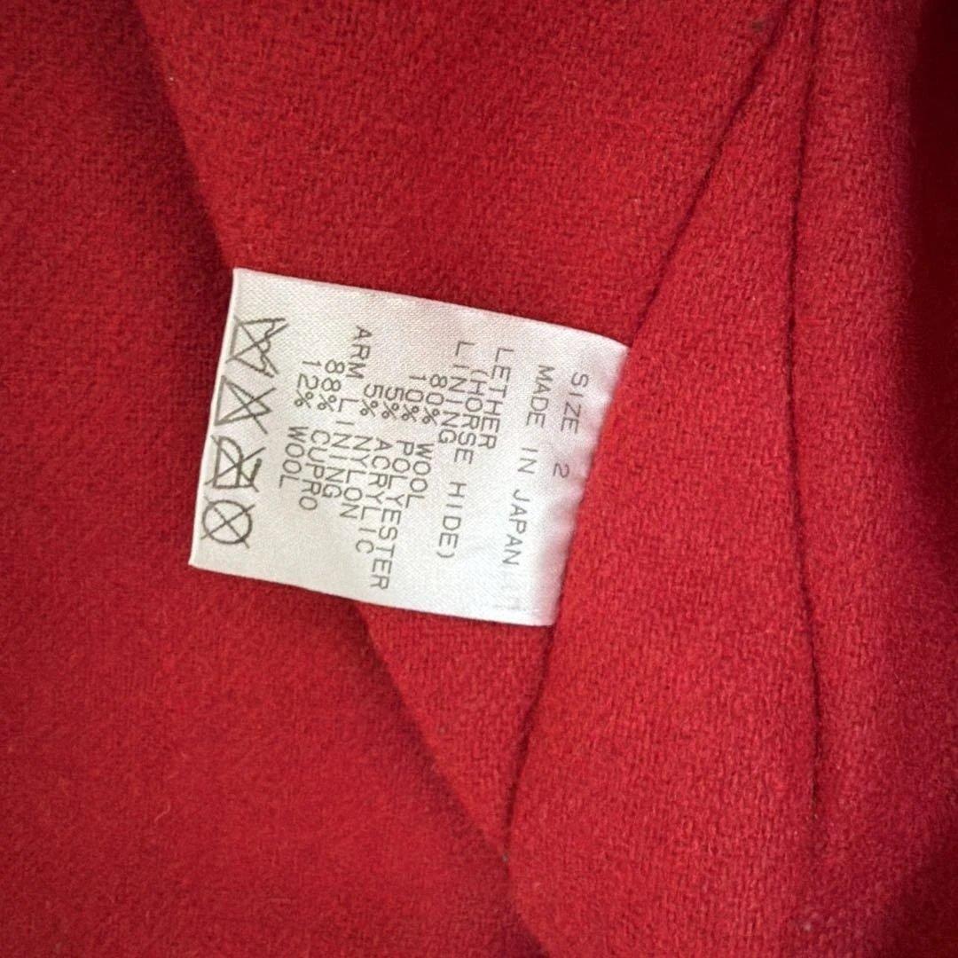 MARKAWARE ブラックレザーライダースジャケット　茶芯