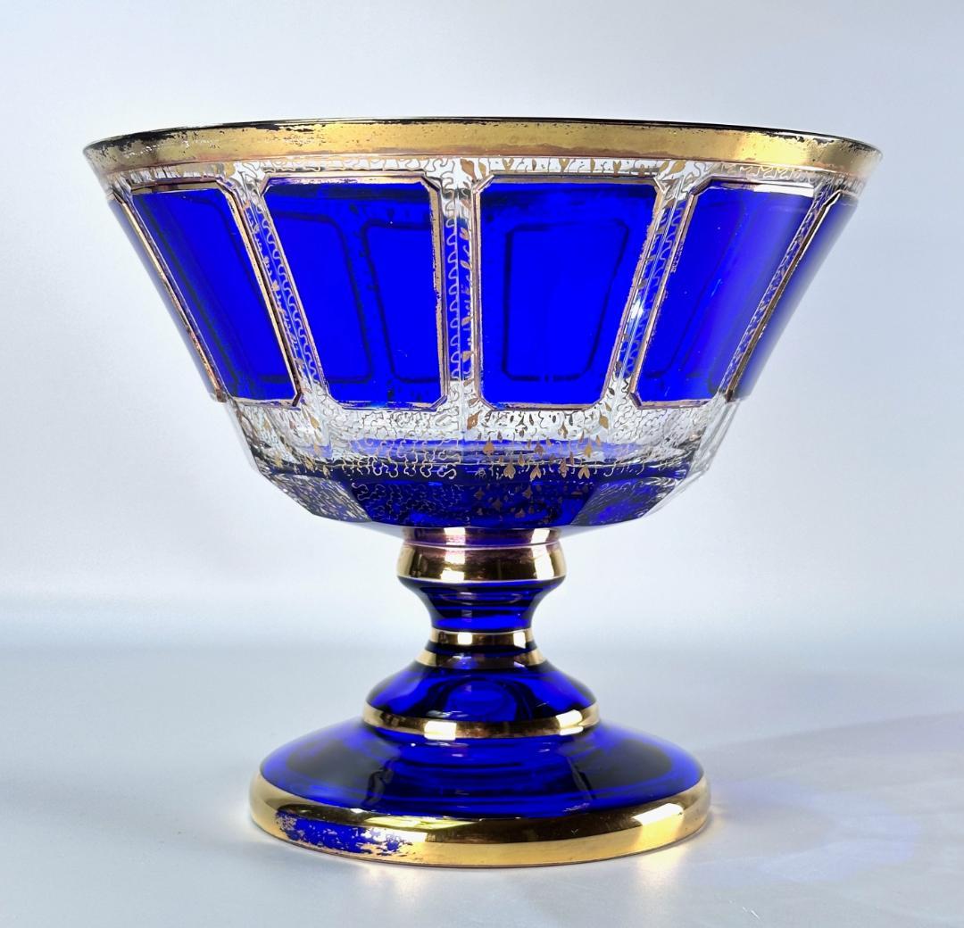 ビンテージ　イタリア　ベネチアングラス　金彩コンポート　直径㎝ 高さ㎝