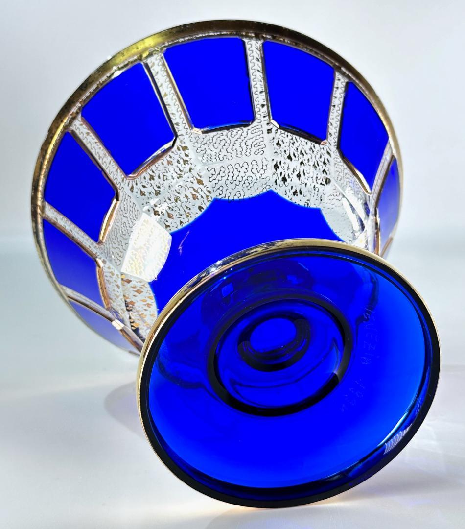 ビンテージ　イタリア　ベネチアングラス　金彩コンポート　直径㎝ 高さ㎝