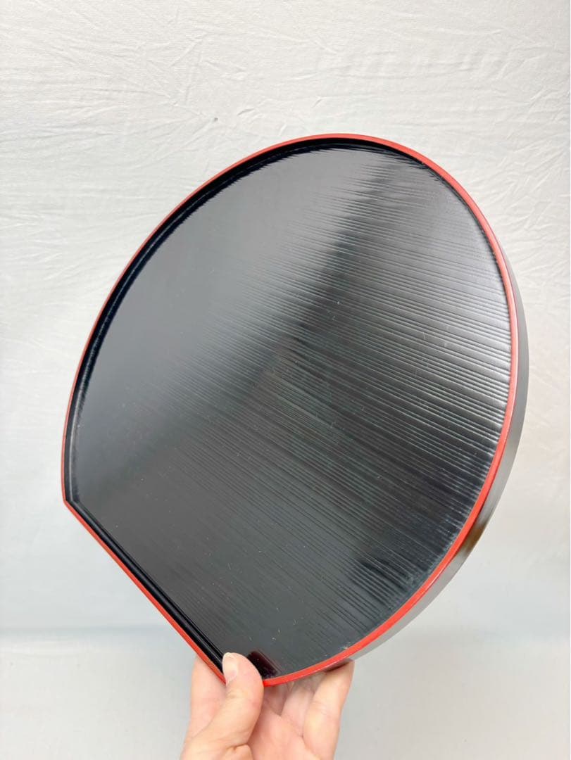 ほぼ未使用 懐石道具 木製 半月膳 5客揃 両面使い 会席膳 宴会盆 箱無