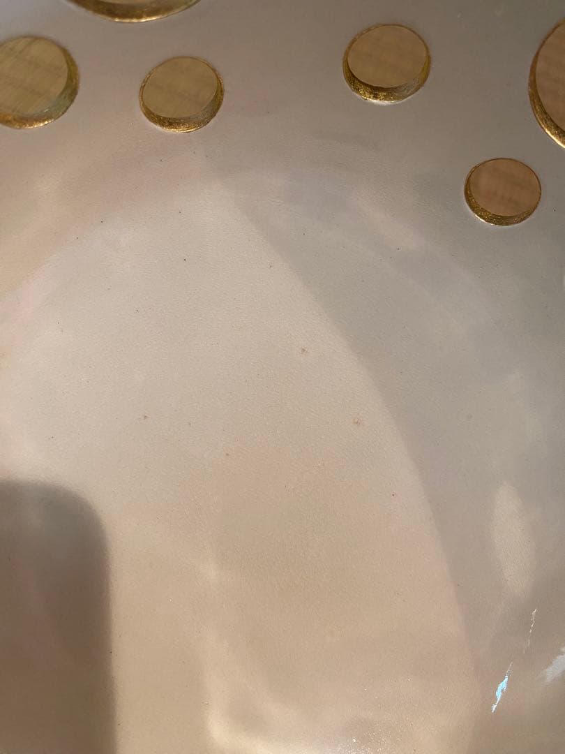 中村翠嵐　菓子器　白交趾　水玉透　新古品　白　金　菓子鉢