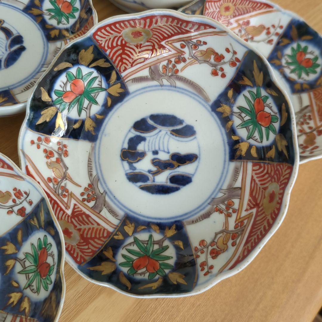 骨董 古伊万里 なます皿 染錦 染め付け 器 皿 陶器 美品 ５枚〜
