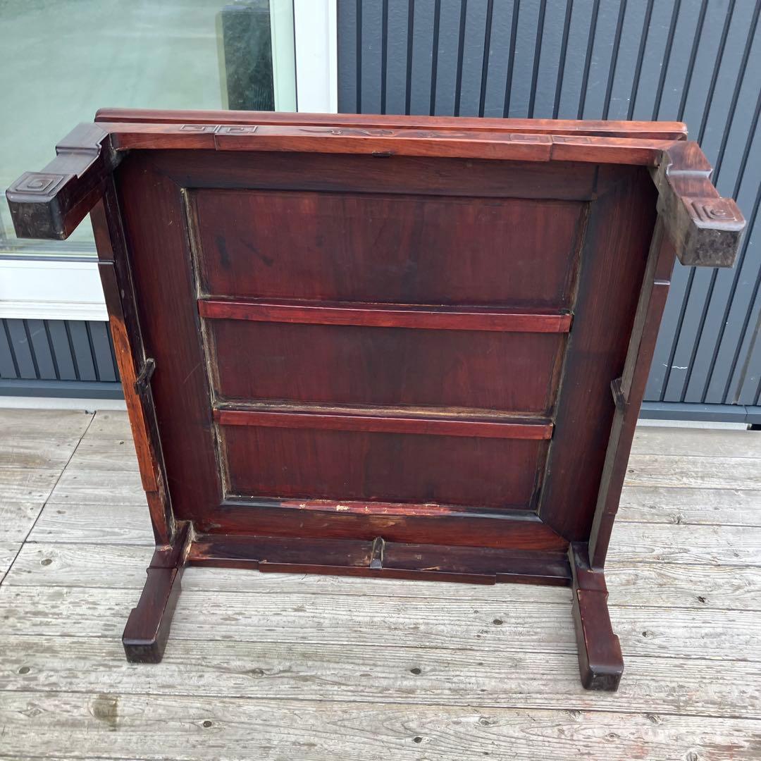 昭和レトロ 銘木 木製彫刻 座卓 ちゃぶ台 センターテーブル 古家具 古民家