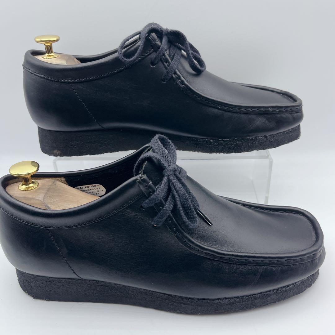 訳アリ美品 クラークスオリジナルズ ワラビー レザー 黒 25.5cm