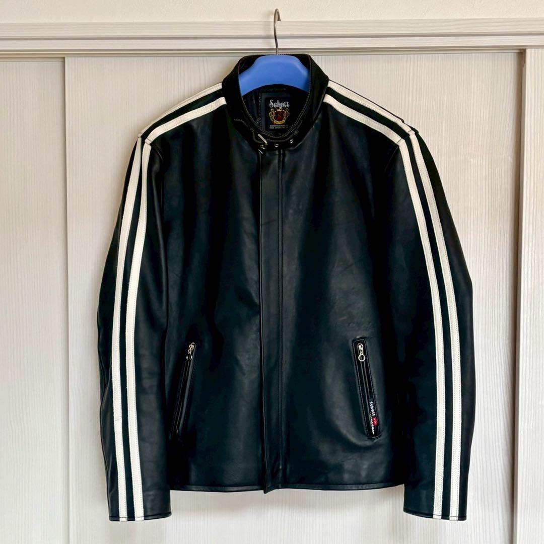 Schott シングルライダースジャケット ブラック