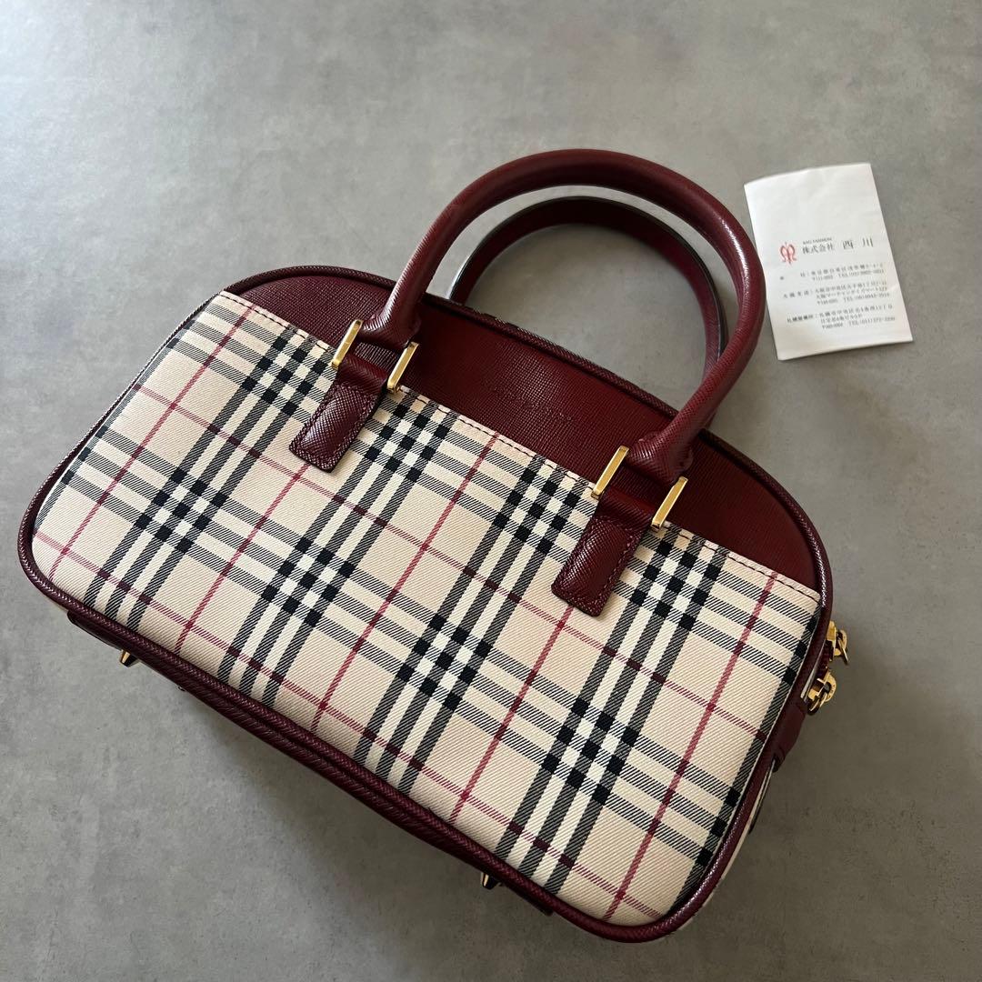 【未使用】 BURBERRY バーバリー ノバチェック ハンド バッグ ボストン
