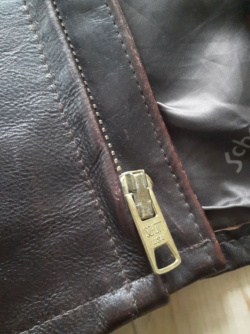 希少 schott レザー ライダースジャケット 赤茶 641EVS 36