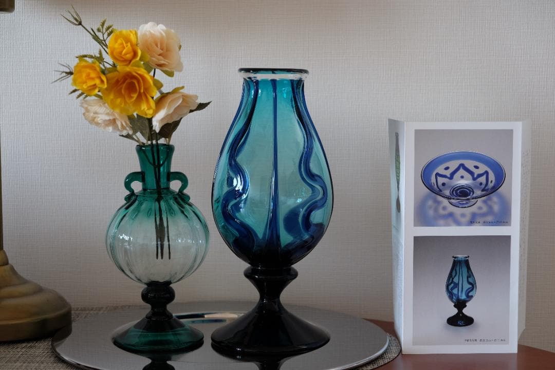 舩木倭帆 吹きガラス 花瓶 花器 骨董 民藝ガラス グラス 横山秀樹 小谷眞三