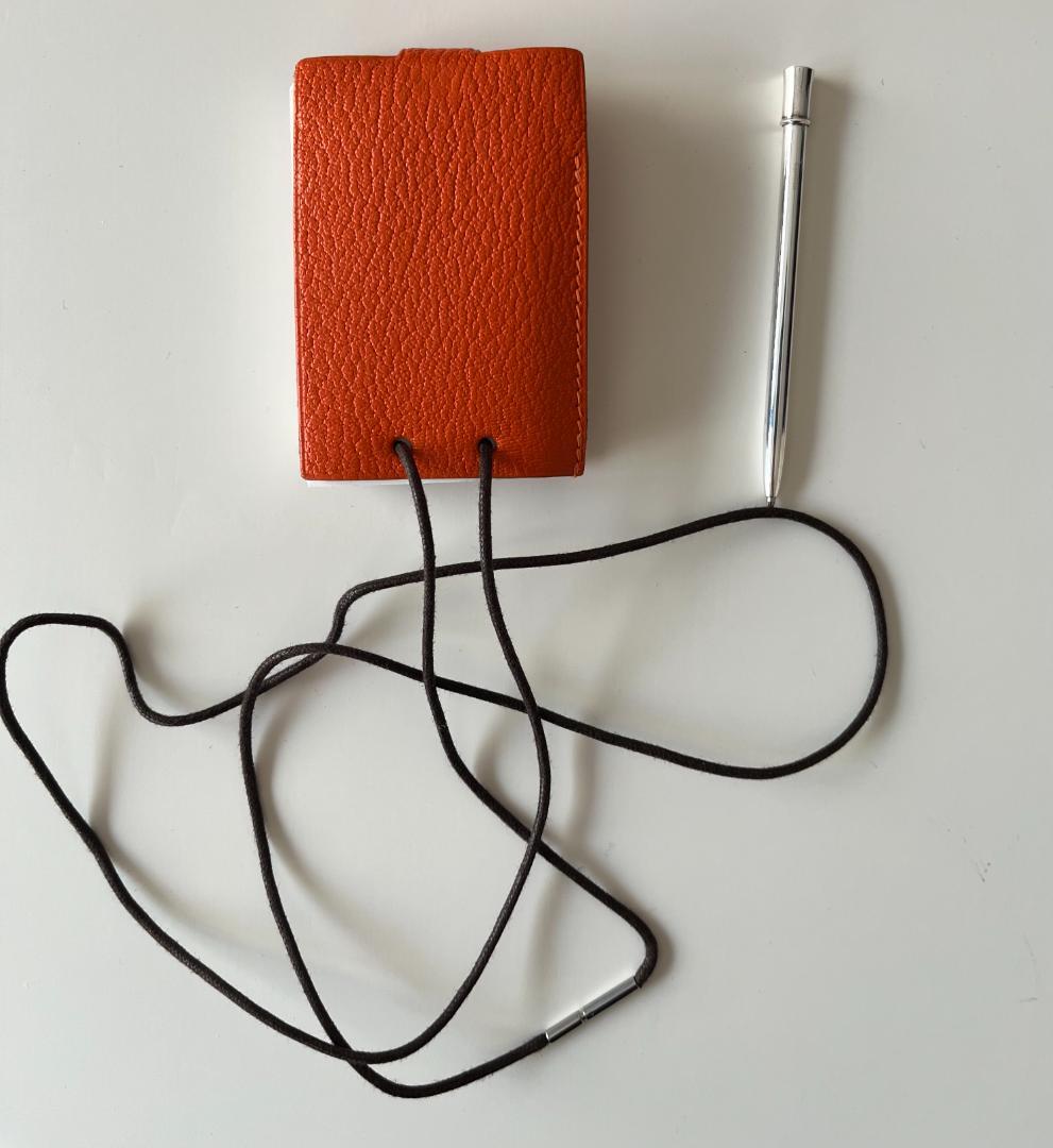 ＨＥＲＭＥＳ　エルメス　メモ帳　ネックストラップ付き　シャーペン付き　刻印あり