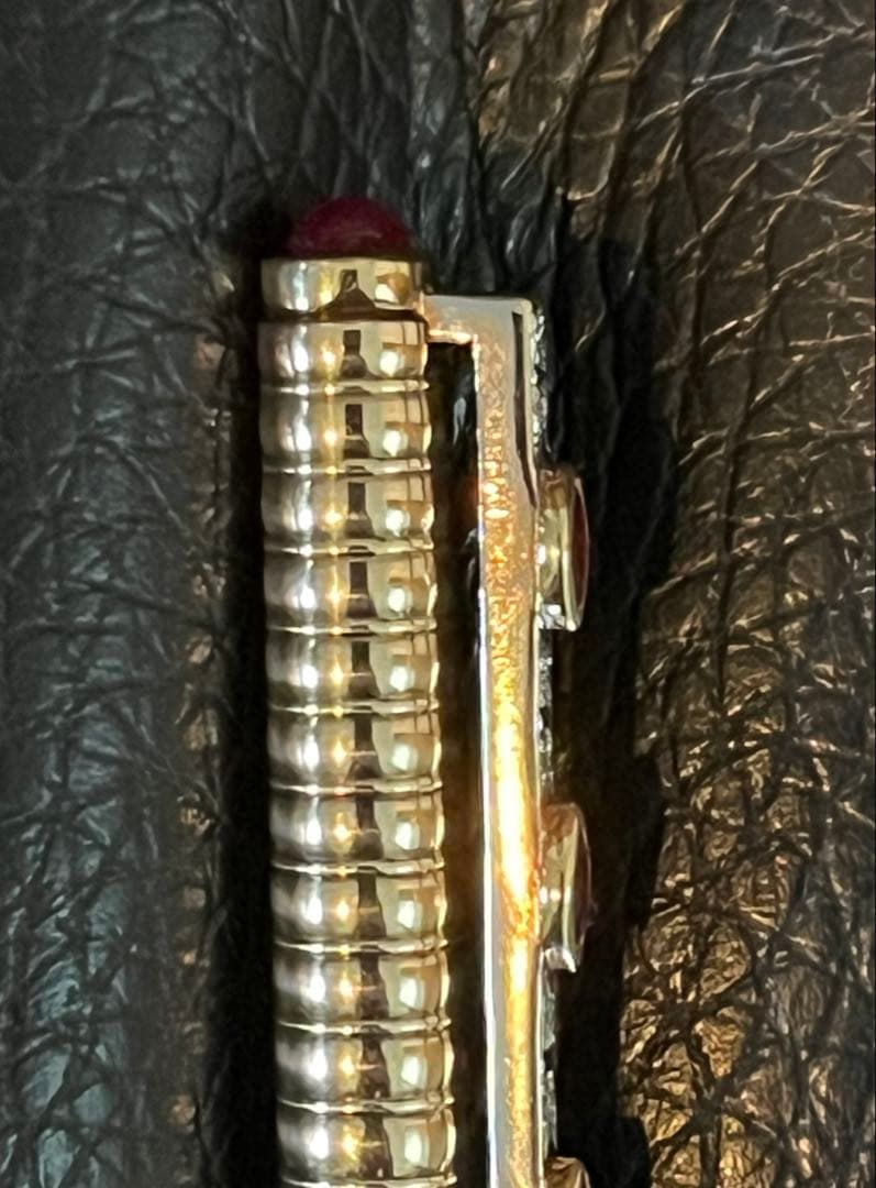 エステーデュポンS.T.DUPONT ボールペン 特注:宝石ダイヤ、ルビー装飾