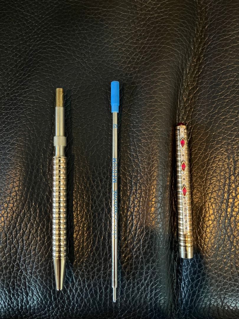 エステーデュポンS.T.DUPONT ボールペン 特注:宝石ダイヤ、ルビー装飾