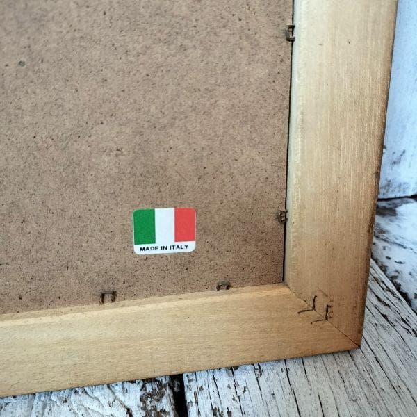 イタリア ヴィンテージ 大判 無垢 木枠 額装 アート パネル 大型 特大 美術