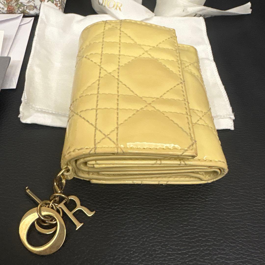 ディオール レディディオール カナージュ ロータスウォレット 三つ折り財布