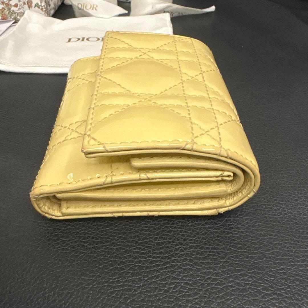 ディオール レディディオール カナージュ ロータスウォレット 三つ折り財布