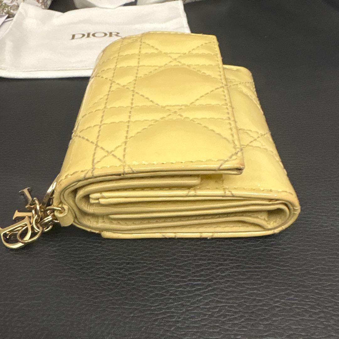 ディオール レディディオール カナージュ ロータスウォレット 三つ折り財布
