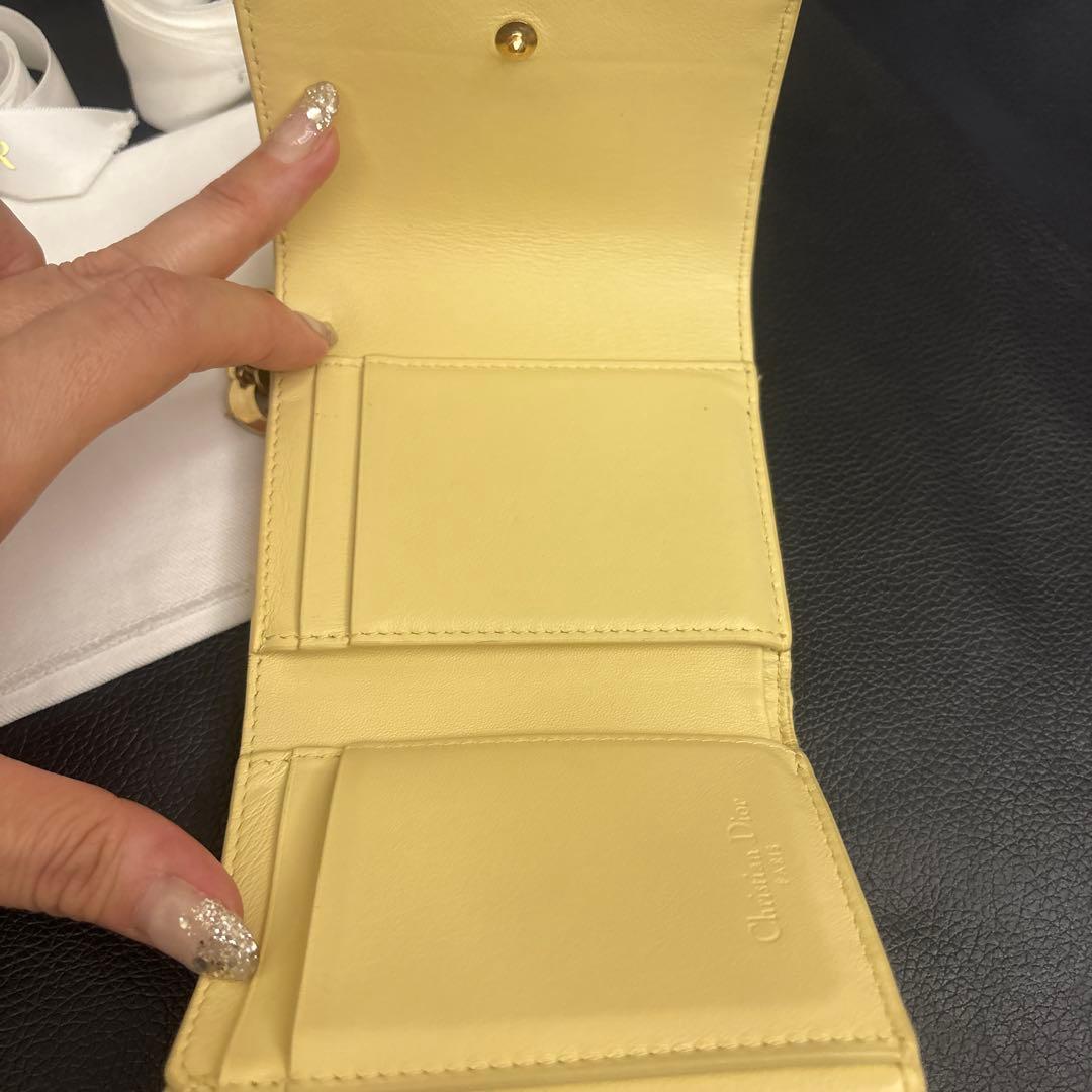 ディオール レディディオール カナージュ ロータスウォレット 三つ折り財布