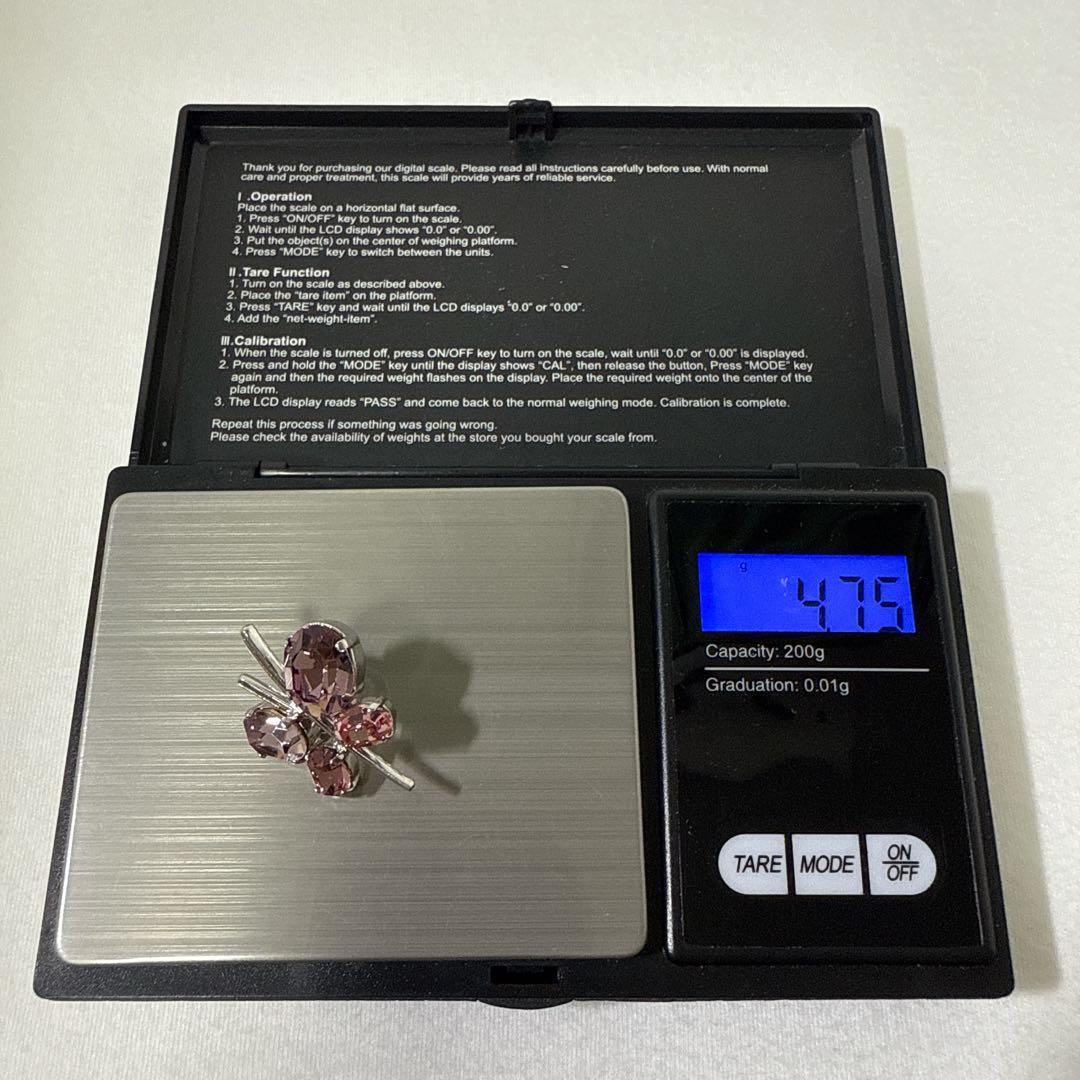 クリスチャンディオール シルバー＆ピンクカラー 蝶々 バタフライ ピンブローチ