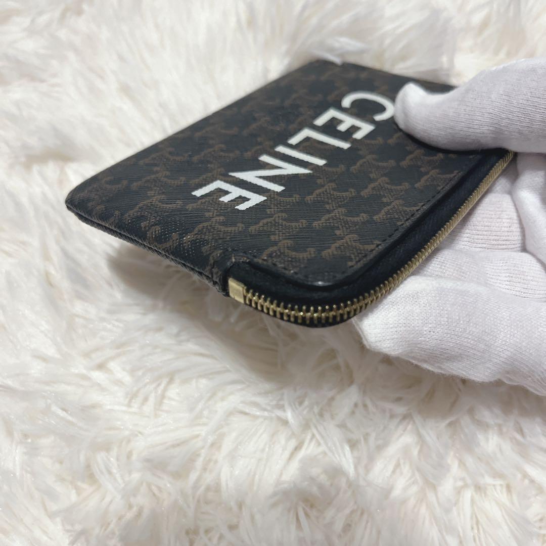 ルイ様 鑑定済・美品セリーヌ　トリオンフ　ロゴ　フック付き　ケース　PVC