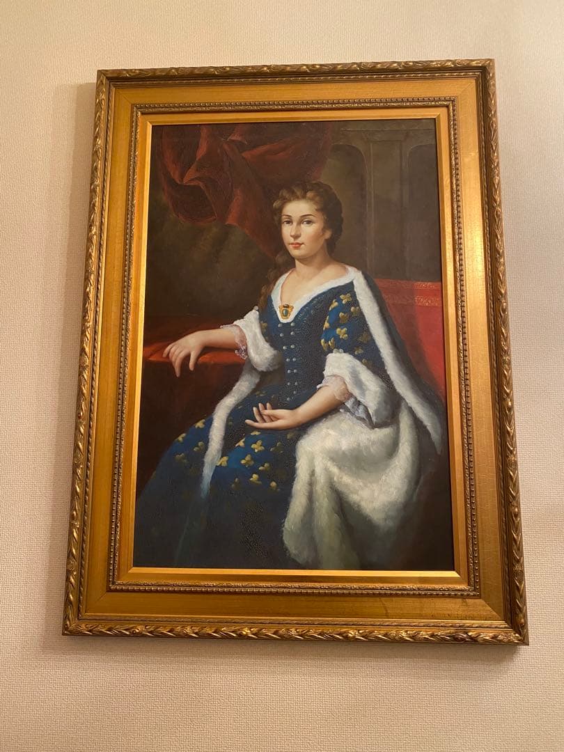 特大 油彩 フランスアンティーク 婦人画 大型