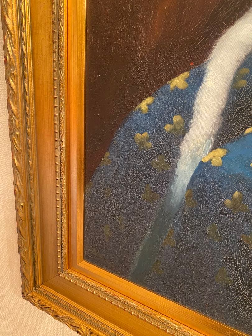 特大 油彩 フランスアンティーク 婦人画 大型