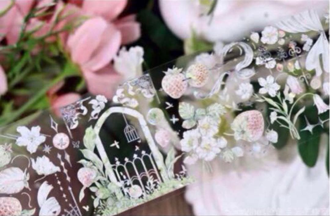 贝壳光 6.5cm×10m 春序奏 海外マスキングテープ　海外マステ　苺　イチゴ