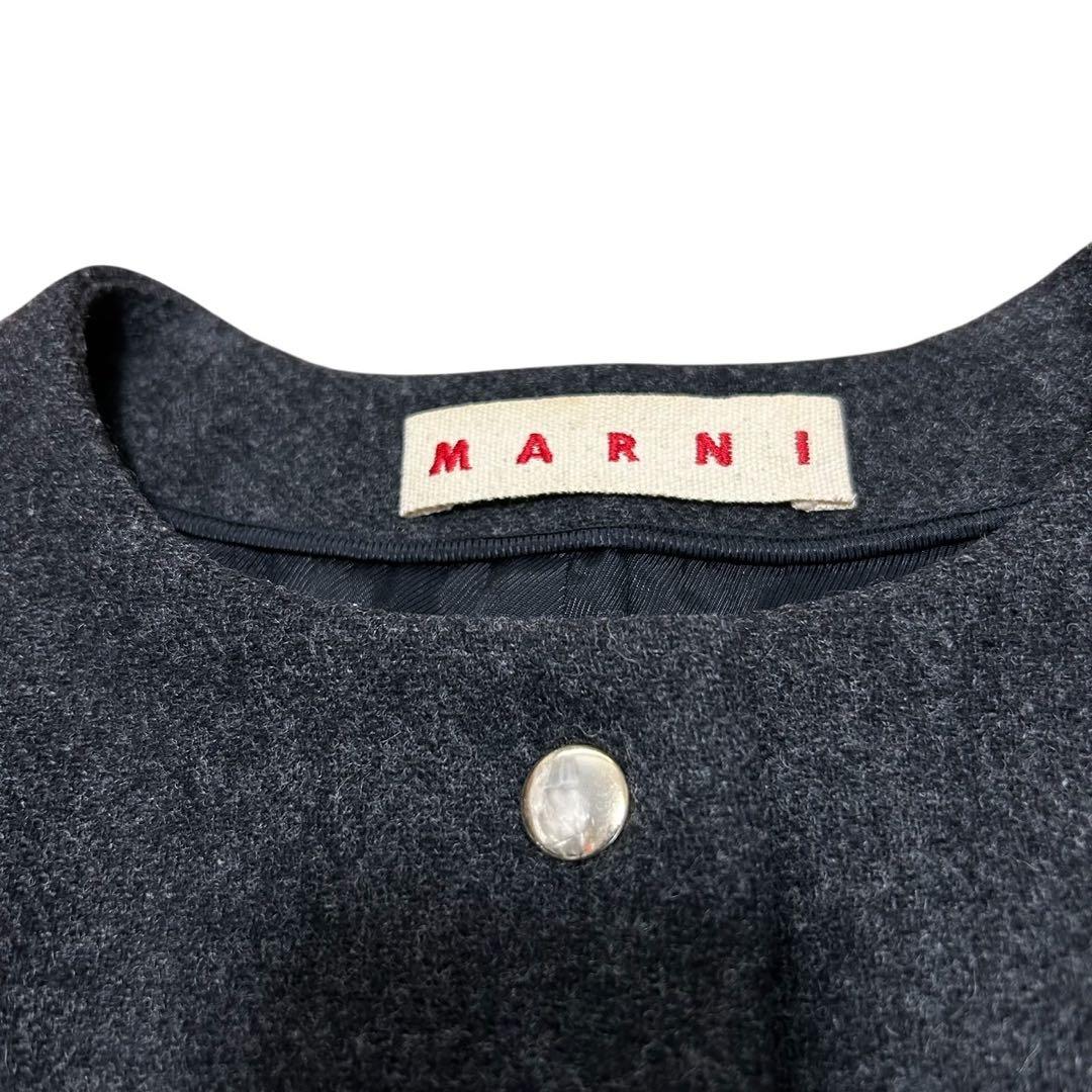 MARNI ノーカラーウールコート