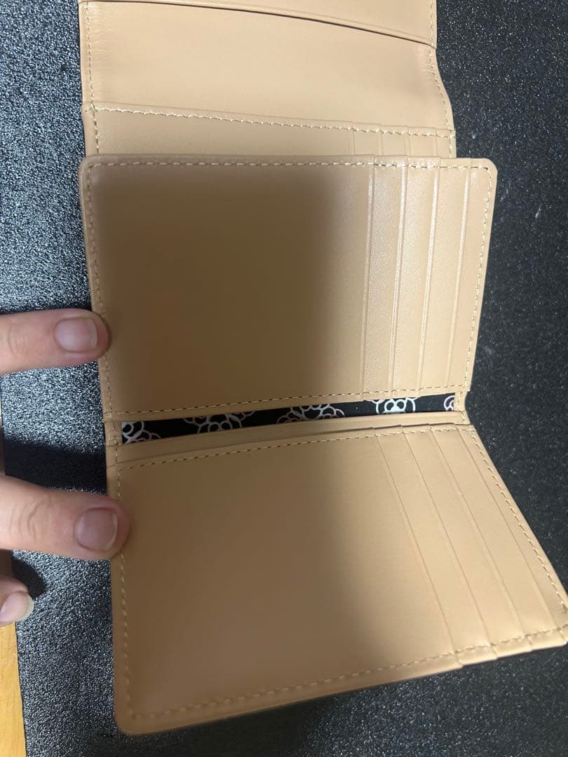 CLATHAS ダークブラウン 三つ折りがま口財布