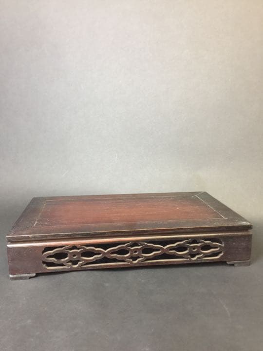 時代物 紫檀唐木彫刻花台 香炉台 茶道具香道具華道具