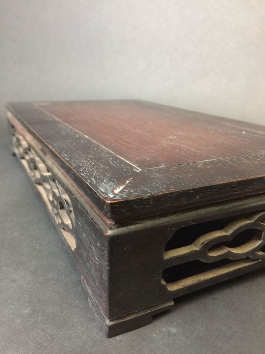 時代物 紫檀唐木彫刻花台 香炉台 茶道具香道具華道具