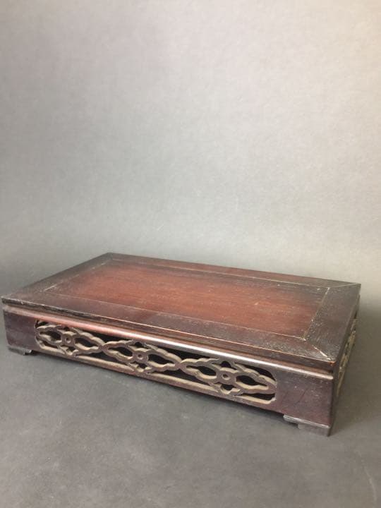 時代物 紫檀唐木彫刻花台 香炉台 茶道具香道具華道具